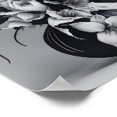 Minimalistisch-Tinte-Rose Vase Stilvoll Zeichnend Poster (Ecke)