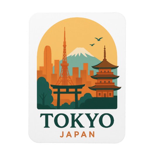 Minimalistisch Tokyo Japan Travel Souvenir Magnet (Vertikal)