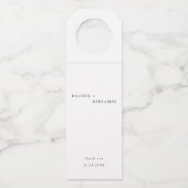 Minimalistisch Traditionelle Einfache Schwarz-weiß Flaschenanhänger (Vorderseite)