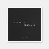 Minimalistisch Traditionelle Einfache Schwarz-weiß Serviette (Vorderseite)