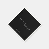 Minimalistisch Traditionelle Einfache Schwarz-weiß Serviette (Ecke)