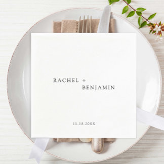 Minimalistisch Traditionelle Einfache Schwarz-weiß Serviette