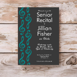 Minimalistisch Treble Clef Senior Music Erwägungsg Einladung