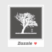 Minimalistisch Tree Basket Disk Golf Sticker (Blatt)