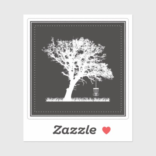 Minimalistisch Tree Basket Disk Golf Sticker (Blatt)