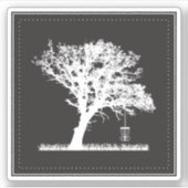 Minimalistisch Tree Basket Disk Golf Sticker (Vorderseite)