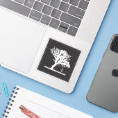 Minimalistisch Tree Basket Disk Golf Sticker (Laptop mit iPhone)