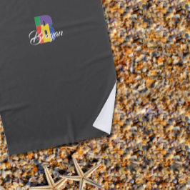 Minimalistisch trendy bunt Erstname grau Strandtuch