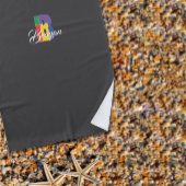 Minimalistisch trendy bunt Erstname grau Strandtuch