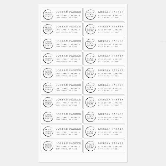 Minimalistisch trendy einfach schlicht Ihr Logo-La Etiketten (Blatt)