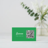 Minimalistisch Trendy Elegant QR Code Kelly Green Visitenkarte (Stehend Vorderseite)