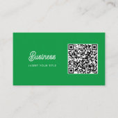 Minimalistisch Trendy Elegant QR Code Kelly Green Visitenkarte (Vorderseite)