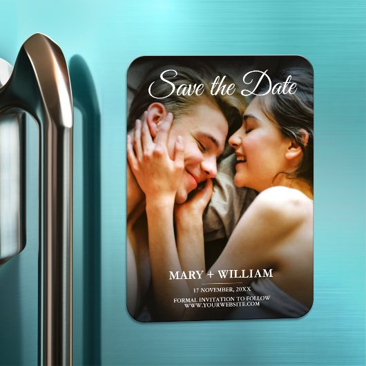 Minimalistisch Trendy Ersetzen Foto Save the Date Magnet
