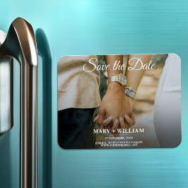 Minimalistisch Trendy Ersetzen Foto Save the Date  Magnet