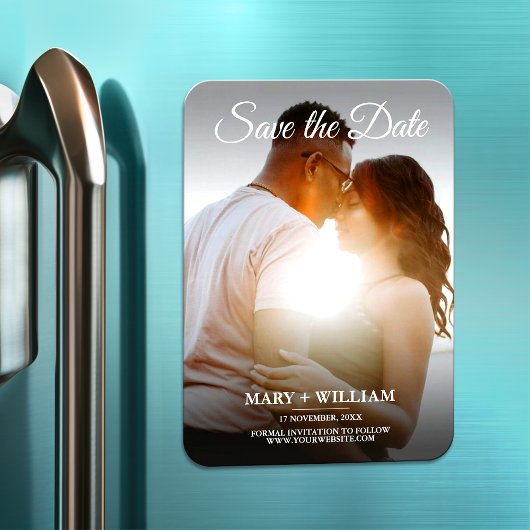 Minimalistisch Trendy Ersetzen Foto Save the Date Magnet