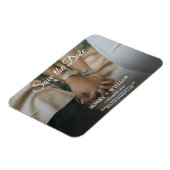 Minimalistisch Trendy Ersetzen Foto Save the Date Magnet (Linke Seite)
