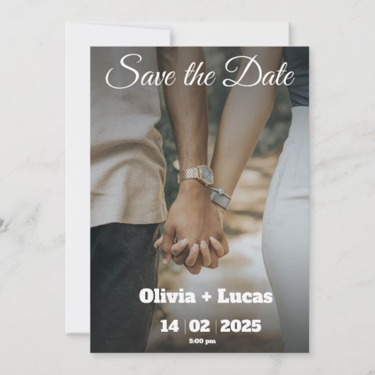 Minimalistisch Trendy Foto Save the Date Card Einl Einladung (Vorderseite)