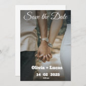 Minimalistisch Trendy Foto Save the Date Card Einl Einladung (Vorne/Hinten)