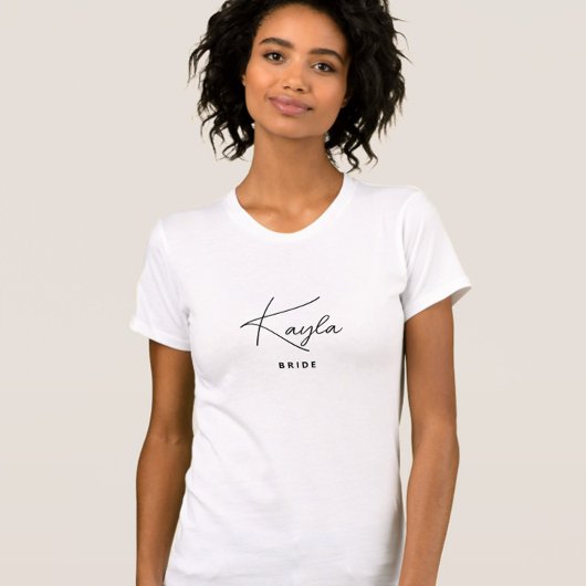 Minimalistisch Trendy Personalisiert Bride T-Shirt