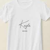 Minimalistisch Trendy Personalisiert Bride T-Shirt