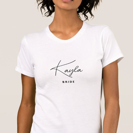 Minimalistisch Trendy Personalisiert Bridesmaid T-Shirt