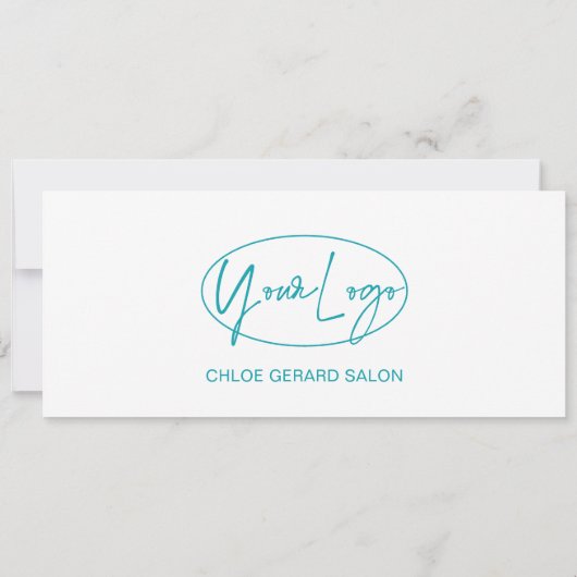 Minimalistisch Türkis Aqua Modernes Geschenkgutsch (Rückseite)