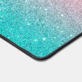 Minimalistisch türkis und rosa Glitzer Schreibtischunterlage (Ecke)
