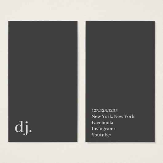 Minimalistisch Typografie DJ (Vorne & Hinten)