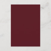 Minimalistisch Typografy Maroon RSVP Karte (Rückseite)