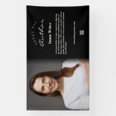 Minimalistisch über den Autor mit Bio und QR Banner (Vertikal)