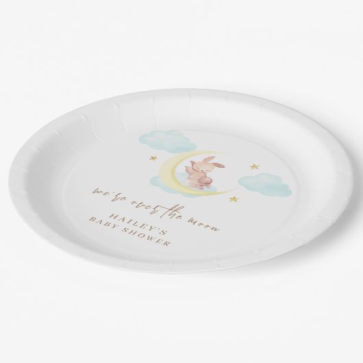 Minimalistisch über der Sonnendusche der Mondwolke Pappteller (Schrägansicht)