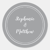Minimalistisch Ultimate Gray Wedding Bride Groom G Runder Aufkleber (Vorderseite)