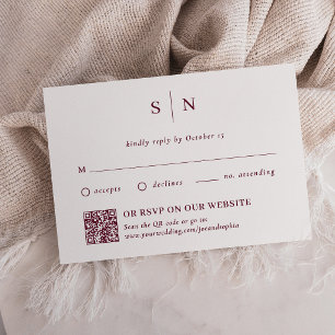 Minimalistisch und chic Burgunderrot Traditionell RSVP Karte