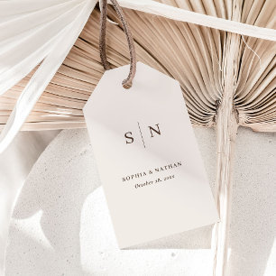 Minimalistisch und chic Cremig weiße neutrale Ho Geschenkanhänger