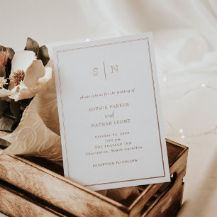 Minimalistisch und chic elegante Border Hochzeit R Folieneinladung