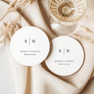 Minimalistisch und Chic Hochzeit Runder Pappuntersetzer