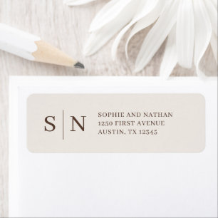 Minimalistisch und chic   Monogramm cremig weiß un