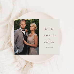 Minimalistisch und chic neutral Foto-Hochzeit Da Postkarte