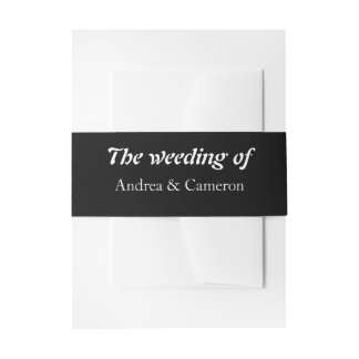 Minimalistisch und Chic | Schwarz-Weiß-Monogramm Einladungsbanderole