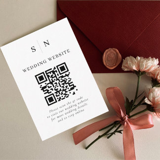 Minimalistisch und Chic | Schwarz-Weiß-QR-Code-Hoc Begleitkarte