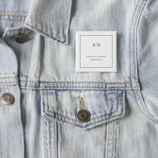 Minimalistisch und Chic | Weiße und schwarze Hochz Button (Beispiel)