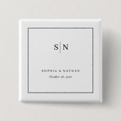 Minimalistisch und Chic | Weiße und schwarze Hochz Button (Vorderseite)