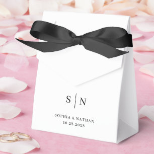 Minimalistisch und Chic   Weiße und schwarze Hochz Geschenkschachtel