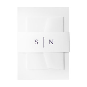 Minimalistisch und chic Weißes und violettes Mon Einladungsbanderole