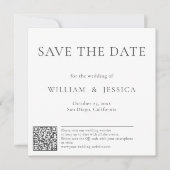 Minimalistisch und elegant mit QR-Code Save The Date (Vorderseite)