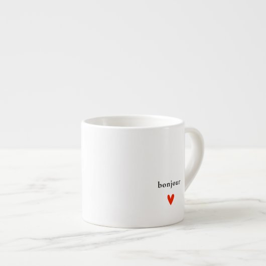 Minimalistisch und modern Bonjour Espressotasse (Vorderseite Rechts)