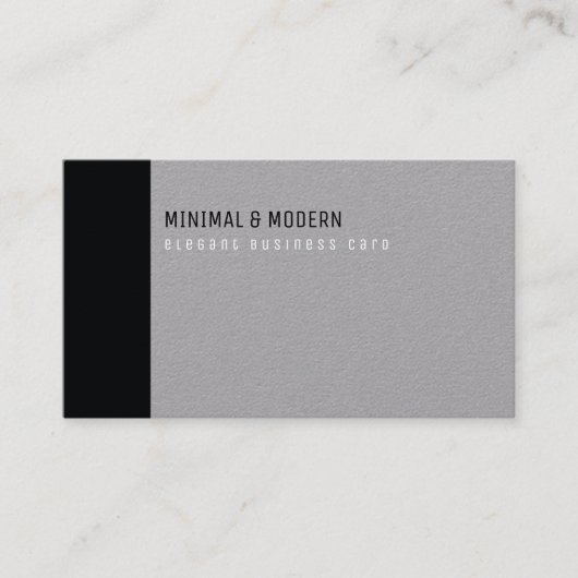 minimalistisch und modern elegant schwarz/grau visitenkarte (Vorderseite)