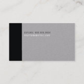 minimalistisch und modern elegant schwarz/grau visitenkarte (Rückseite)