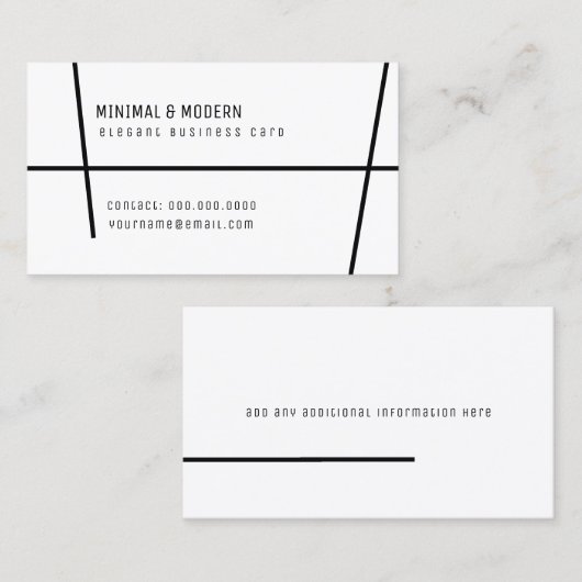 minimalistisch und modern, elegant und minimalisti visitenkarte (Vorne/Hinten)