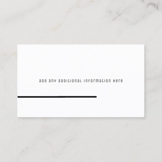minimalistisch und modern, elegant und minimalisti visitenkarte (Rückseite)
